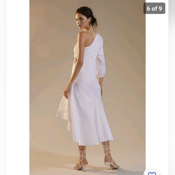 Anthropologie One-Shoulder Midi Dress Size 8 - Picture 6 of 9